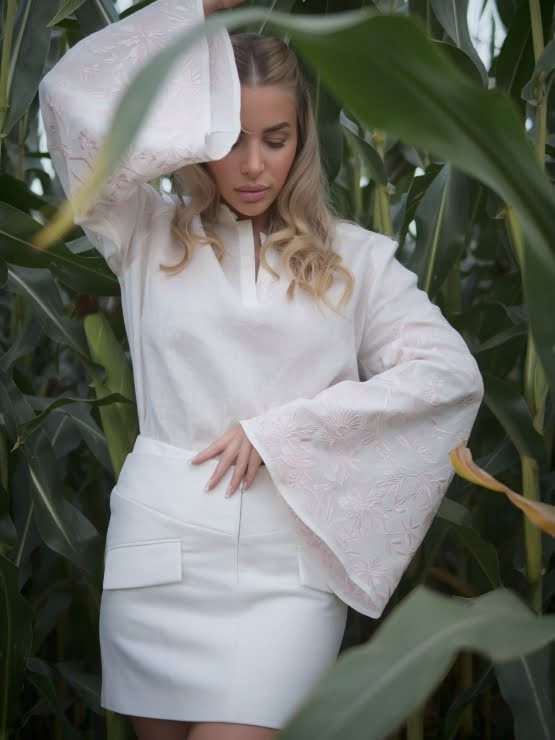 Linen embroidered shirt GANUSYA