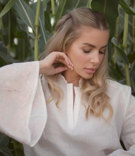 Linen embroidered shirt GANUSYA